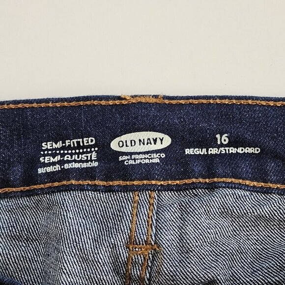 Old Navy Shorts Women 16 Navy Blue Cotton Roll Hem Stretch Beach Hippie Cottage - Picture 3 of 15